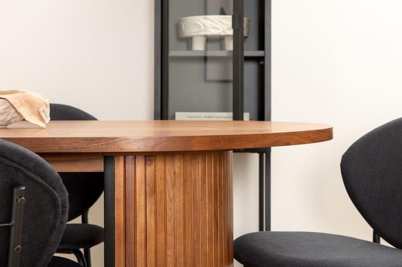 Biana Matgrupp 200 cm Oval inkl 6 Moncoll Stolar - Valnöt/Svart - Möbler - Bord & matgrupp - Matgrupp