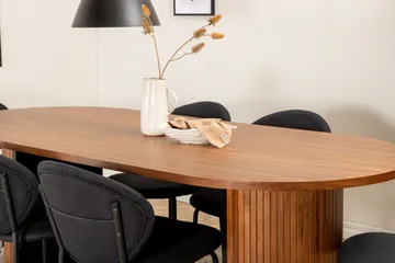 Biana Matgrupp 200 cm Oval inkl 6 Moncoll Stolar - Valnöt/Svart - Möbler - Bord & matgrupp - Matgrupp