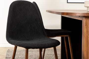 Biana Matgrupp 200 cm Oval inkl 6 Pontus Stolar - Valnötsbrun/Svart - Möbler - Bord & matgrupp - Matgrupp