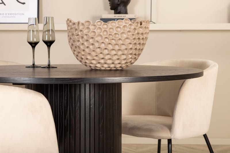 Bianca runt matbord med 4st Berit matstol - Möbler - Bord & matgrupp - Matgrupp