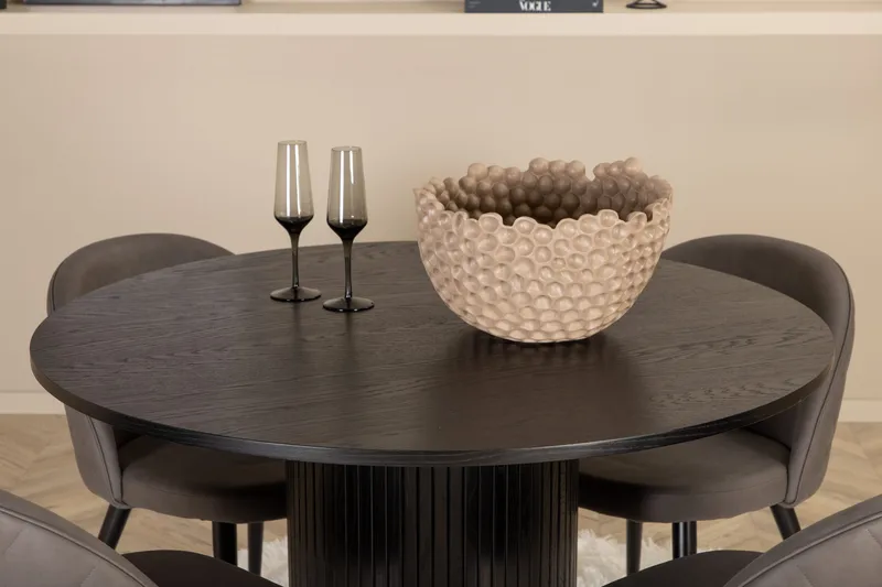 Bianca runt matbord med 4st Velvet matstol - Möbler - Bord & matgrupp - Matgrupp