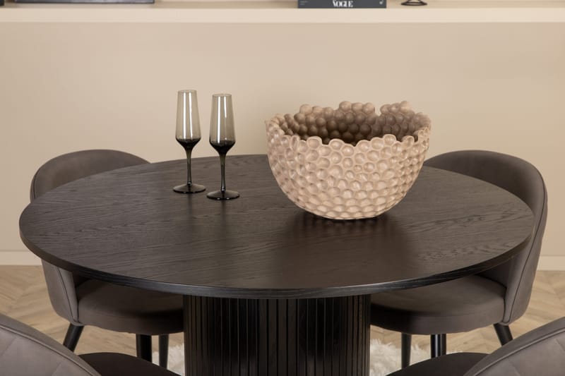 Bianca runt matbord med 4st Velvet matstol - Möbler - Bord & matgrupp - Matgrupp