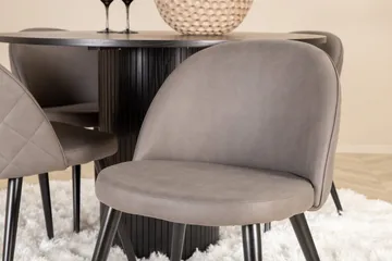 Bianca runt matbord med 4st Velvet matstol - Möbler - Bord & matgrupp - Matgrupp