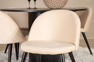 Bianca runt matbord med 4st Velvet matstol - Möbler - Bord & matgrupp - Matgrupp