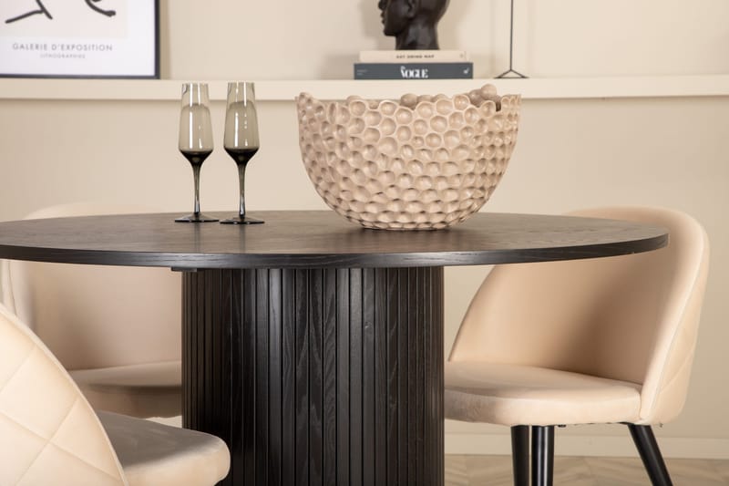 Bianca runt matbord med 4st Velvet matstol - Möbler - Bord & matgrupp - Matgrupp