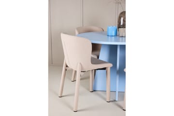 Matgrupp Bootcut Runt 110 cm Babyblå med 4st Astoria Stolar Beige - Beige - Möbler - Bord & matgrupp - Matgrupp