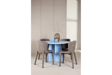 Matgrupp Bootcut Runt 110 cm Babyblå med 4st Astoria Stolar Brun - Brun - Möbler - Bord & matgrupp - Matgrupp