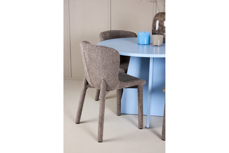 Matgrupp Bootcut Runt 110 cm Babyblå med 4st Astoria Stolar Brun - Brun - Möbler - Bord & matgrupp - Matgrupp