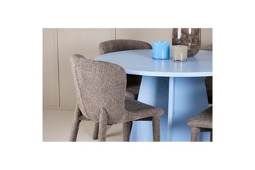 Matgrupp Bootcut Runt 110 cm Babyblå med 4st Astoria Stolar Brun - Brun - Möbler - Bord & matgrupp - Matgrupp