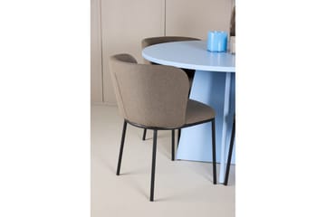 Matgrupp Bootcut Runt 110 cm Babyblå med 4st Edina Stolar Svart / Brun - Svart / Brun - Möbler - Bord & matgrupp - Matgrupp