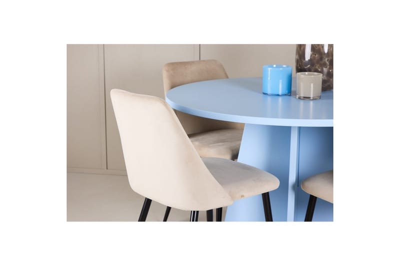 Matgrupp Bootcut Runt 110 cm Babyblå med 4st Night Stolar - Möbler - Bord & matgrupp - Matgrupp