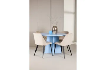 Matgrupp Bootcut Runt 110 cm Babyblå med 4st Night Stolar - Möbler - Bord & matgrupp - Matgrupp