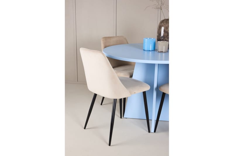Matgrupp Bootcut Runt 110 cm Babyblå med 4st Night Stolar - Möbler - Bord & matgrupp - Matgrupp