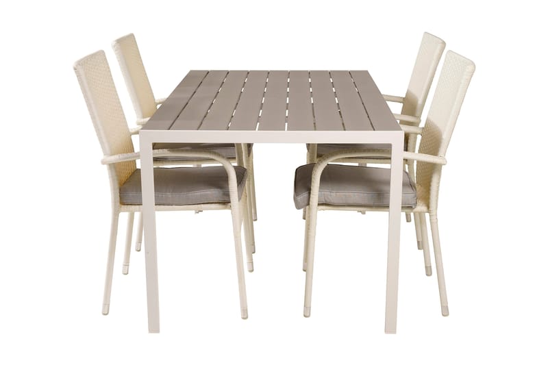 Buitepos Matgrupp inkl 4 Ariamab Karmstolar - Polywood/Vit - Möbler - Bord & matgrupp - Matgrupp