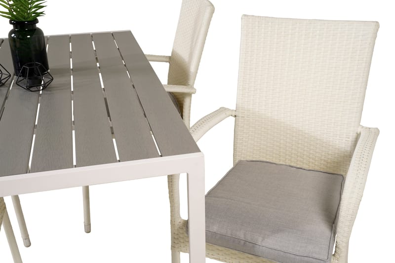 Buitepos Matgrupp inkl 4 Ariamab Karmstolar - Polywood/Vit - Möbler - Bord & matgrupp - Matgrupp