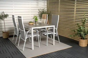 Buitepos Matgrupp inkl 4 Dusternbrook Karmstolar - Polywood/Vit - Utemöbler & utemiljö - Utegrupp - Matgrupp utomhus