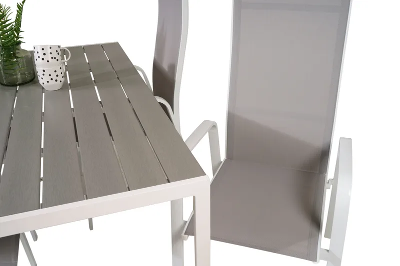 Buitepos Matgrupp inkl 4 Dusternbrook Karmstolar - Polywood/Vit - Utemöbler & utemiljö - Utegrupp - Matgrupp utomhus