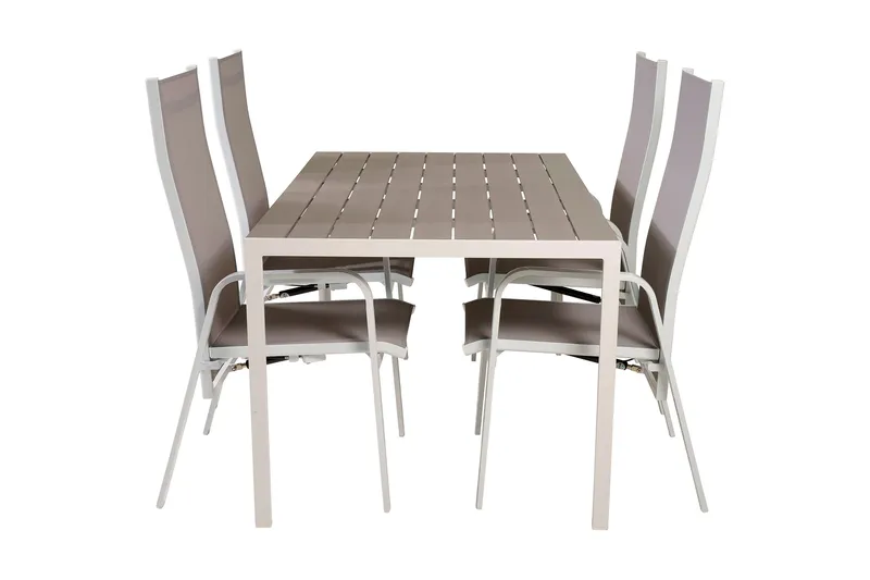 Buitepos Matgrupp inkl 4 Dusternbrook Karmstolar - Polywood/Vit - Utemöbler & utemiljö - Utegrupp - Matgrupp utomhus