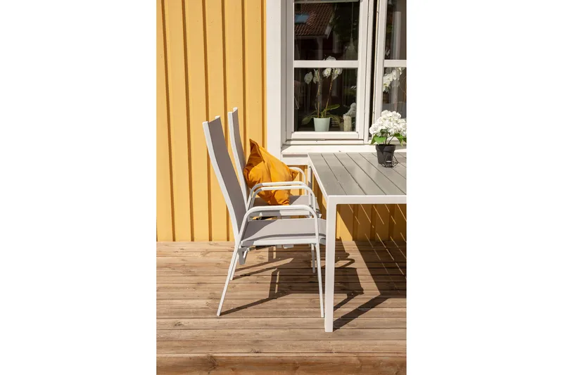 Buitepos Matgrupp inkl 4 Dusternbrook Karmstolar - Polywood/Vit - Utemöbler & utemiljö - Utegrupp - Matgrupp utomhus