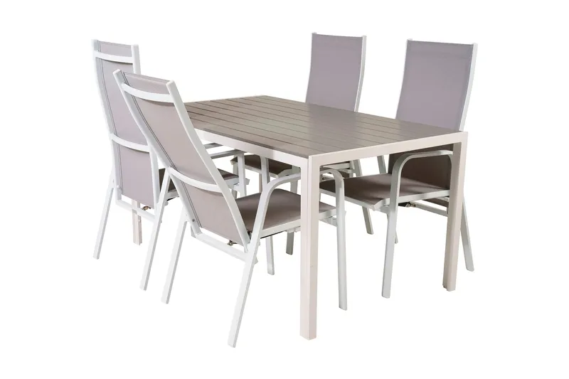 Buitepos Matgrupp inkl 4 Dusternbrook Karmstolar - Polywood/Vit - Utemöbler & utemiljö - Utegrupp - Matgrupp utomhus