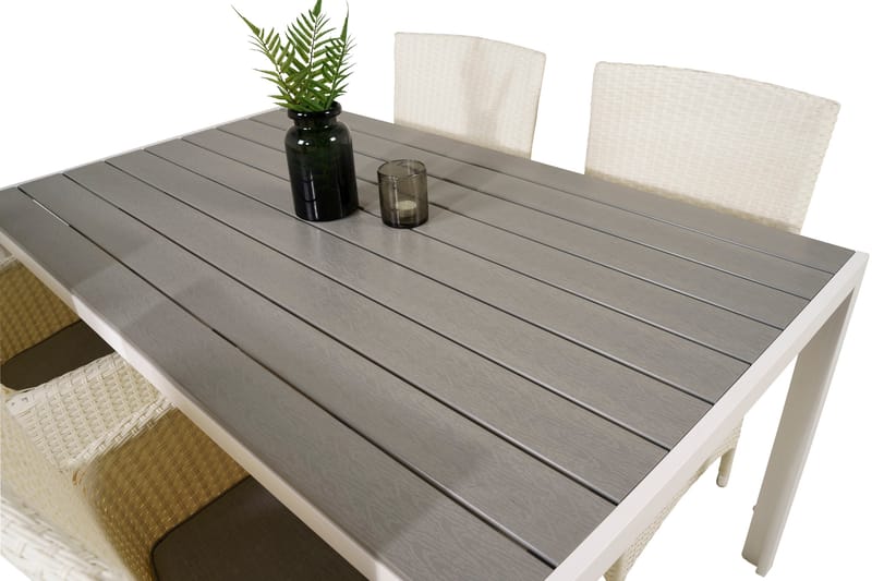 Buitepos Matgrupp inkl 4 Kalkfeld Karmstolar - Polywood/Vit - Möbler - Bord & matgrupp - Matgrupp