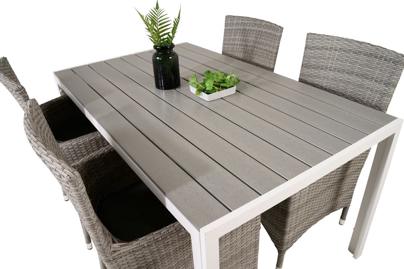 Buitepos Matgrupp inkl 4 Kalkfeld Karmstolar - Polywood/Vit - Utemöbler & utemiljö - Utegrupp - Matgrupp utomhus