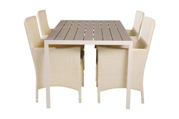 Buitepos Matgrupp inkl 4 Kalkfeld Karmstolar - Polywood/Vit - Möbler - Bord & matgrupp - Matgrupp