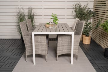 Buitepos Matgrupp inkl 4 Kalkfeld Karmstolar - Polywood/Vit - Utemöbler & utemiljö - Utegrupp - Matgrupp utomhus