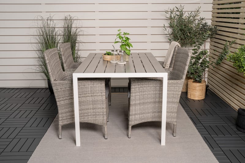 Buitepos Matgrupp inkl 4 Kalkfeld Karmstolar - Polywood/Vit - Utemöbler & utemiljö - Utegrupp - Matgrupp utomhus