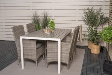 Buitepos Matgrupp inkl 4 Kalkfeld Karmstolar - Polywood/Vit - Utemöbler & utemiljö - Utegrupp - Matgrupp utomhus