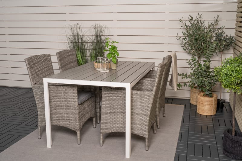 Buitepos Matgrupp inkl 4 Kalkfeld Karmstolar - Polywood/Vit - Utemöbler & utemiljö - Utegrupp - Matgrupp utomhus
