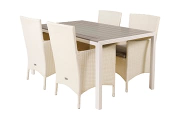Buitepos Matgrupp inkl 4 Kalkfeld Karmstolar - Polywood/Vit - Möbler - Bord & matgrupp - Matgrupp