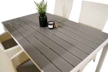 Buitepos Matgrupp inkl 4 Kasika Karmstolar - Polywood/Vit - Utemöbler & utemiljö - Utegrupp - Matgrupp utomhus