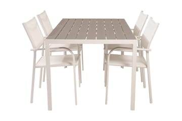 Buitepos Matgrupp inkl 4 Langstrand Karmstolar - Polywood/Vit - Utemöbler & utemiljö - Utegrupp - Matgrupp utomhus
