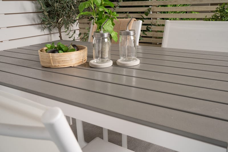 Buitepos Matgrupp inkl 4 Langstrand Karmstolar - Polywood/Vit - Utemöbler & utemiljö - Utegrupp - Matgrupp utomhus