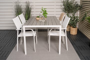 Buitepos Matgrupp inkl 4 Langstrand Karmstolar - Polywood/Vit - Utemöbler & utemiljö - Utegrupp - Matgrupp utomhus