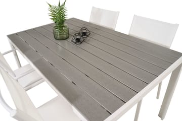 Buitepos Matgrupp inkl 4 Langstrand Karmstolar - Polywood/Vit - Utemöbler & utemiljö - Utegrupp - Matgrupp utomhus