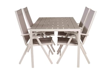 Buitepos Matgrupp inkl 4 Positionsstolar - Polywood/Vit - Utemöbler & utemiljö - Utegrupp - Matgrupp utomhus