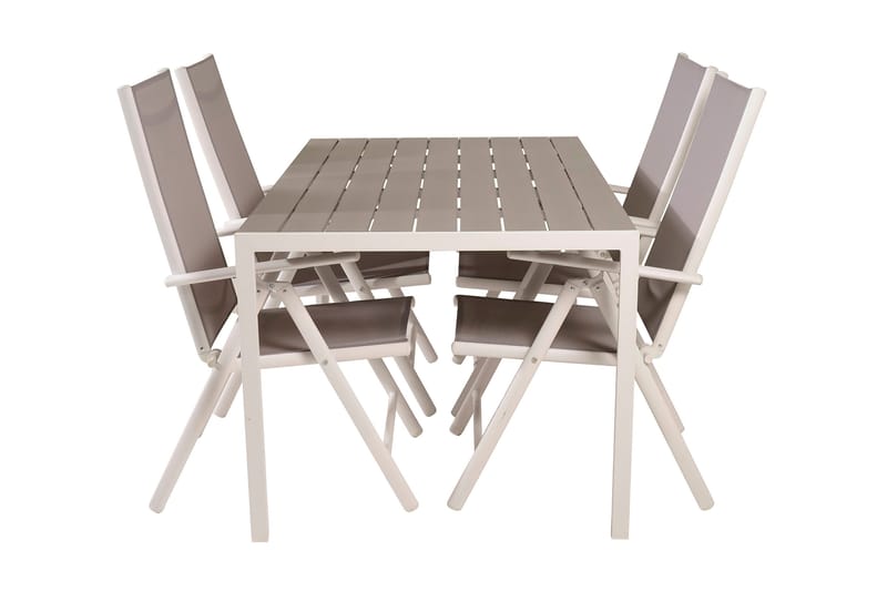 Buitepos Matgrupp inkl 4 Positionsstolar - Polywood/Vit - Utemöbler & utemiljö - Utegrupp - Matgrupp utomhus