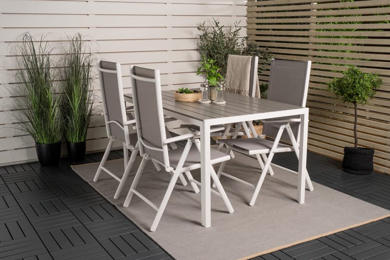 Buitepos Matgrupp inkl 4 Positionsstolar - Polywood/Vit - Utemöbler & utemiljö - Utegrupp - Matgrupp utomhus