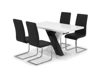 Matgrupp Cesi 14 0cm med 4 Cibus stolar - Vit - Möbler - Bord & matgrupp - Matgrupp