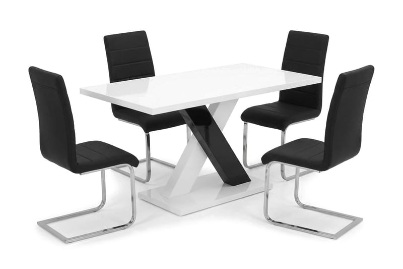 Matgrupp Cesi 14 0cm med 4 Cibus stolar - Vit - Möbler - Bord & matgrupp - Matgrupp