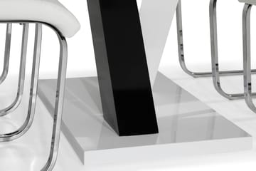 Cesi Matgrupp 140 cm med 4 Cibus Stol - Vit/Svart/Svart PU/Krom - Möbler - Bord & matgrupp - Matgrupp