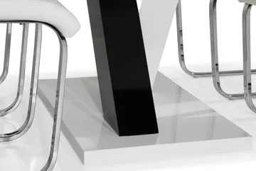 Cesi Matgrupp 140 cm med 4 Cibus Stol - Vit/Svart/Svart PU/Krom - Möbler - Bord & matgrupp - Matgrupp