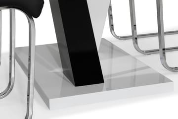 Cesi Matgrupp 140 cm med 4 Cibus Stol - Vit/Svart/Svart PU/Krom - Möbler - Bord & matgrupp - Matgrupp