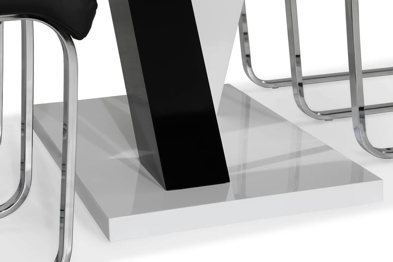 Cesi Matgrupp 140 cm med 4 Cibus Stol - Vit/Svart/Svart PU/Krom - Möbler - Bord & matgrupp - Matgrupp