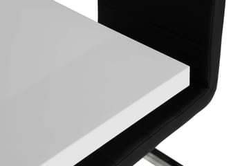Cesi Matgrupp 140 cm med 4 Cibus Stol - Vit/Svart/Svart PU/Krom - Möbler - Bord & matgrupp - Matgrupp