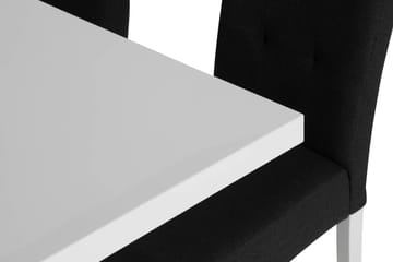 Cesi Matgrupp 140 cm med 4 Viktor Stol - Vit/Svart/Svart PU - Möbler - Bord & matgrupp - Matgrupp