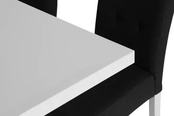 Cesi Matgrupp 140 cm med 4 Viktor Stol - Vit/Svart/Svart PU - Möbler - Bord & matgrupp - Matgrupp