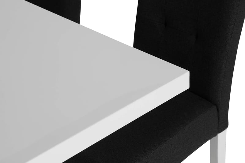 Cesi Matgrupp 140 cm med 4 Viktor Stol - Vit/Svart/Svart PU - Möbler - Bord & matgrupp - Matgrupp